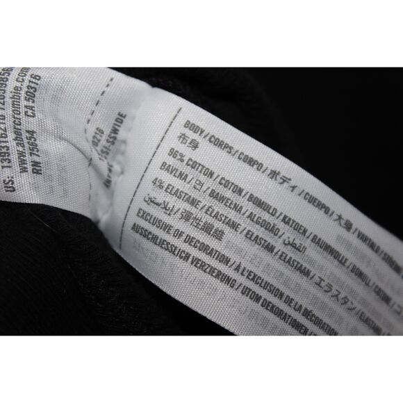 Womens Abercrombie & Fitch Soft AF Rib Black Long Sleeve V-Neck Bodysuit Size XL - Picture 4 of 6